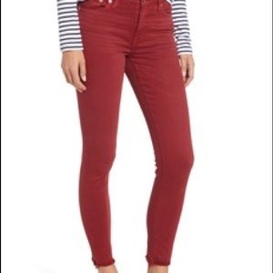 Lucky Brand Dark Red Ava Crop Jean, Sz 24